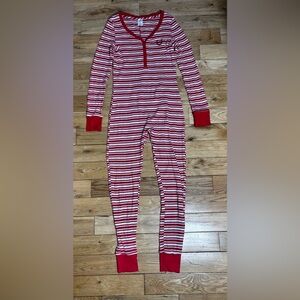 Victoria’s Secret Women’s Red and White Striped Pajama Onesie